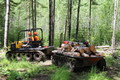 Вездеход кентавр (Centtaur) Арго с прицепом на лесозаготовке